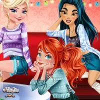 Natt bordsspel med prinsessor