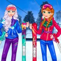 Princesses dans la station de ski