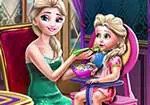 Äitinsä Elsa ruokinta lapsi