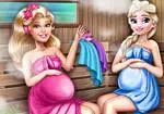Ellie ja Elsa raskaana menee sauna siipi